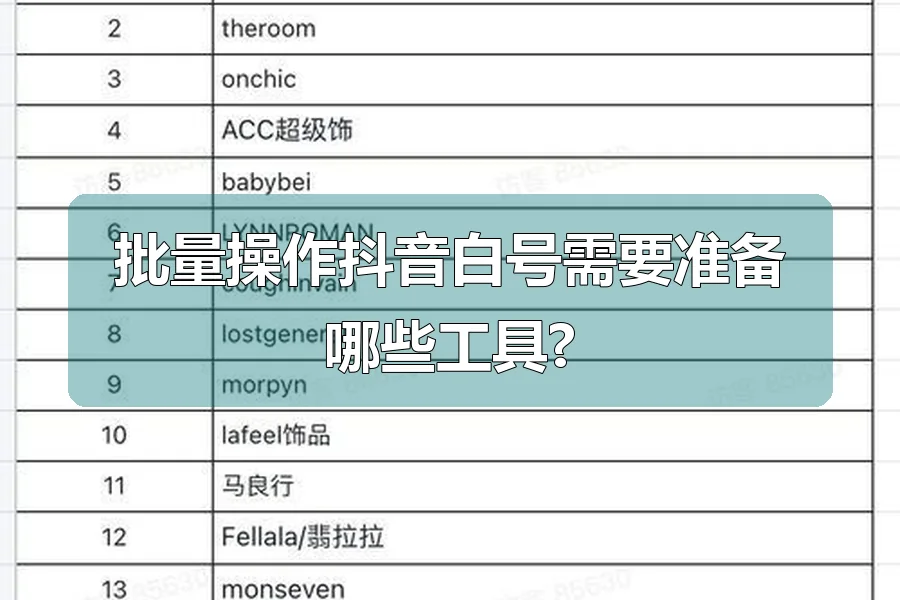 批量操作抖音白号需要准备哪些工具?